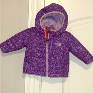 Baby Girl 0-3M Reversible North Face Jacket